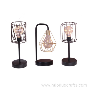 creative iron geometric lamps wrought iron night light